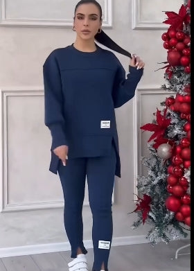 đ Avslappnat Set med Sweatshirt och Leggings för Kvinnor - Mjukt och Andas Material för Vardag och TrĂ€ning đââïžđ«