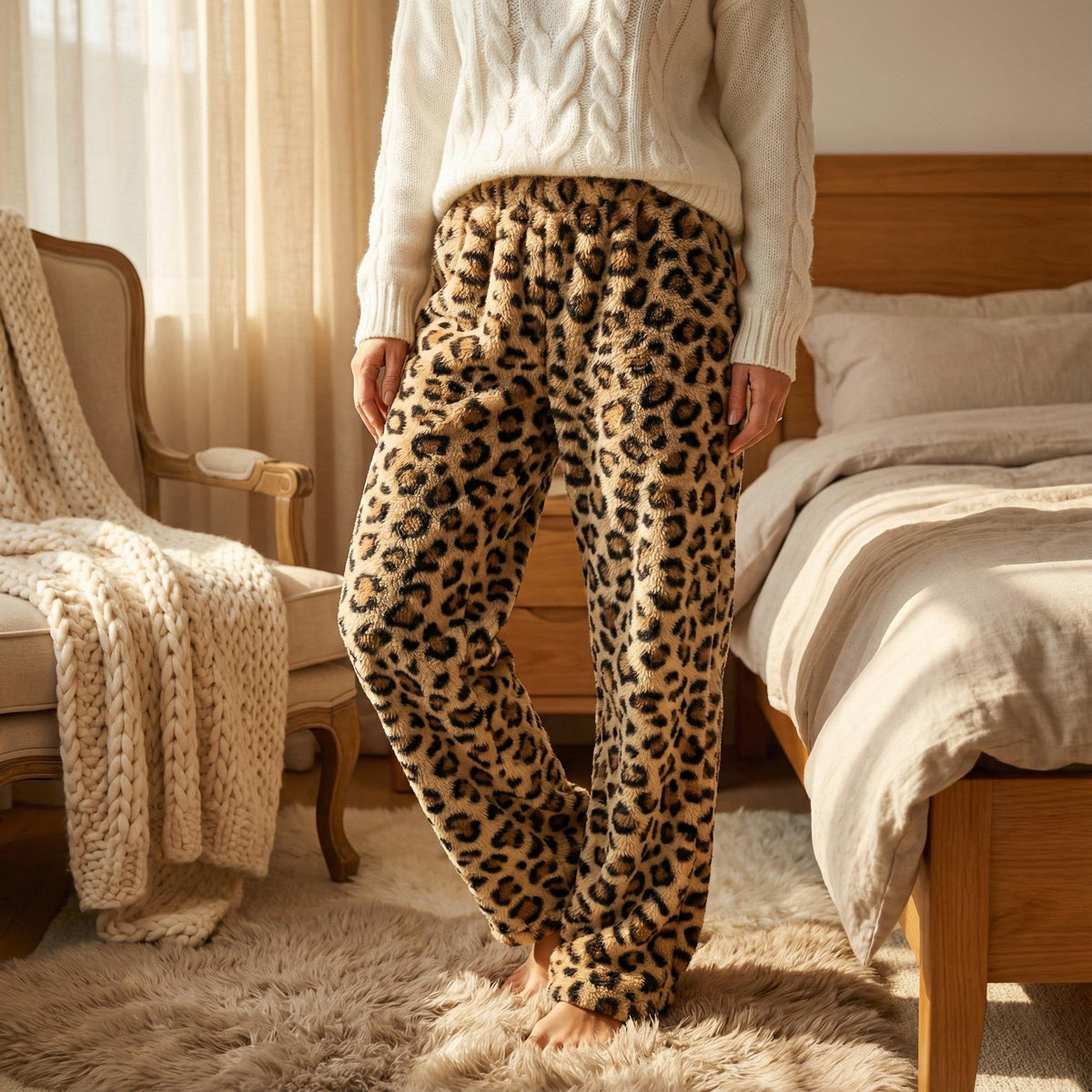 đ
SISTA DAG REA 50% RABATTđ„Vinter Vintage PlĂ€d Elastisk Rak Lös Tjocka Varma Casual Byxor