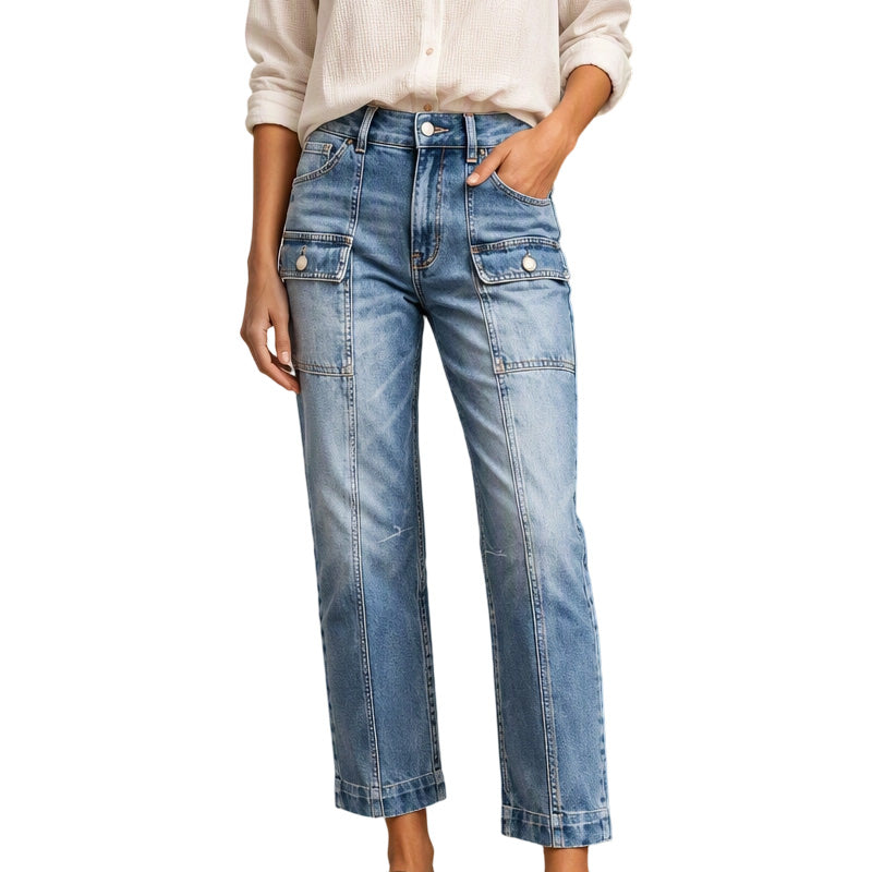 đąđ50 % rabatt!!!đïžâšHögmidjade, elastiska jeans med raka ben för damer