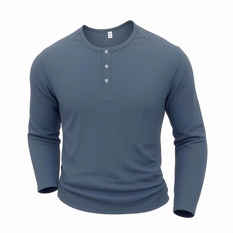 đ„ 50 % RABATT! đ Henley-skjorta för mĂ€n med lĂ„nga Ă€rmar â elegant casual stil, komfort och mĂ„ngsidighet för vardagen