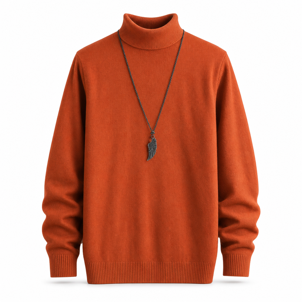 Varm vintertröja för män, slim fit, pullover i stickad design
