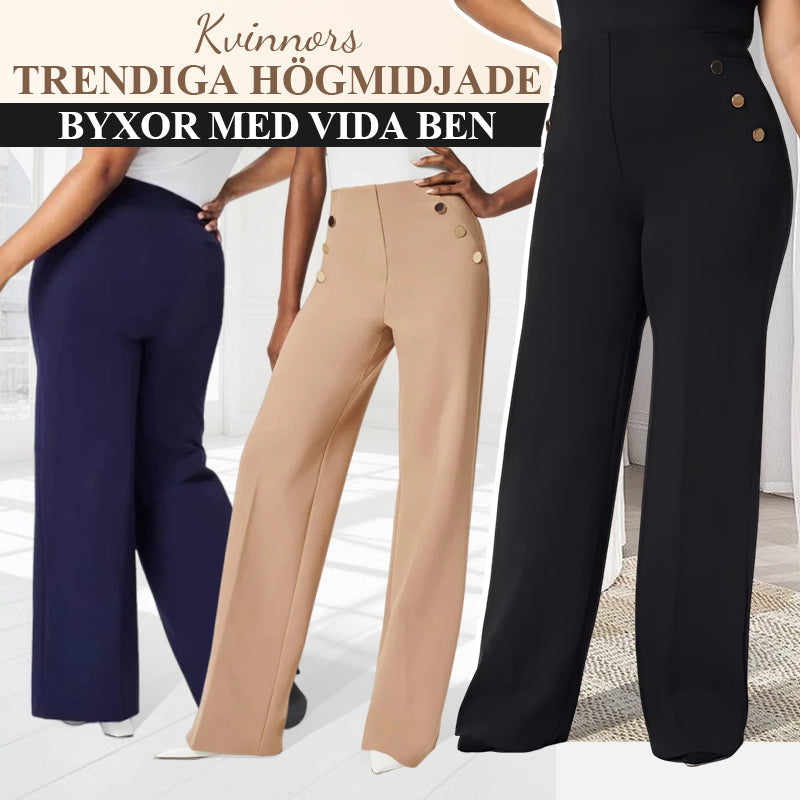 💥Het Rea-49% rabatt💕Damernas Plusstorlek Hög Stretch Hög Midja Vida Ben Byxor