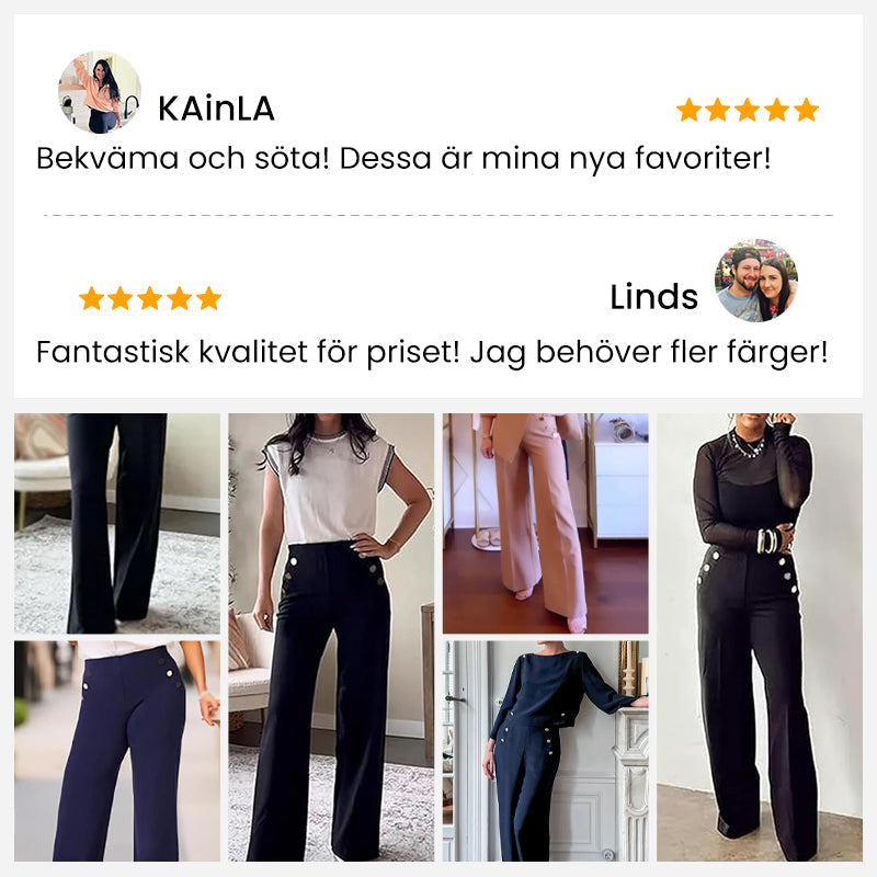 💥Het Rea-49% rabatt💕Damernas Plusstorlek Hög Stretch Hög Midja Vida Ben Byxor