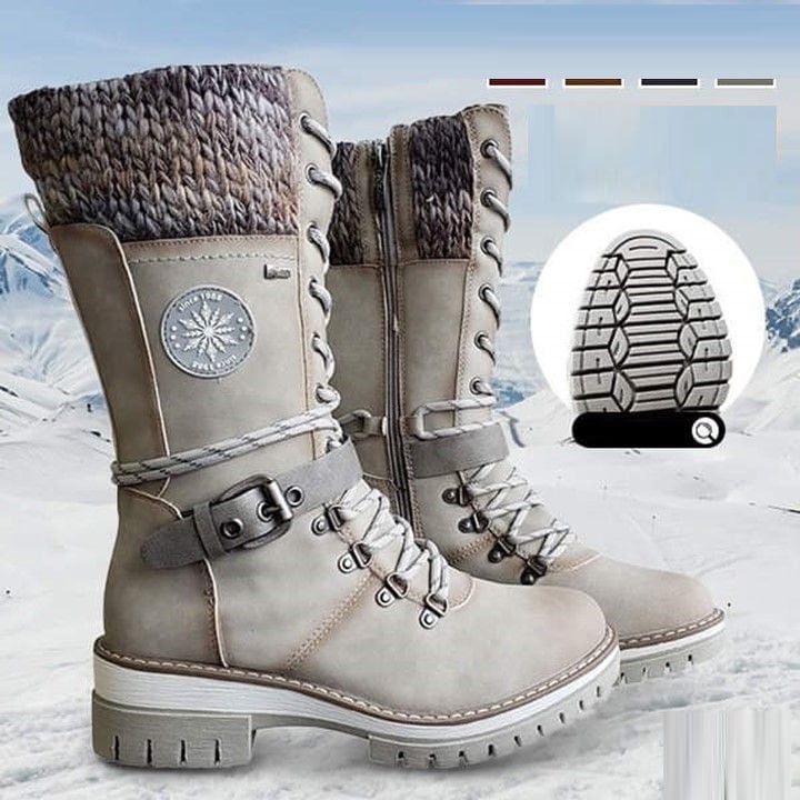 Vattentäta Knähöga Snöstövlar för Damer - Varma & Halkfria Vinterstövlar