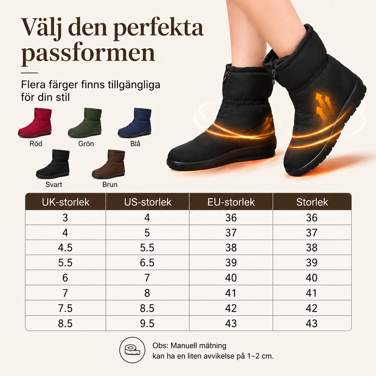 🔥50 % RABATT💥Vattentäta snöstövlar för damer