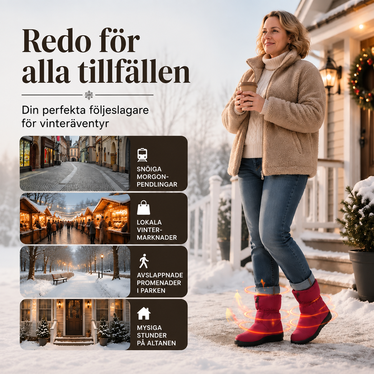 🔥50 % RABATT💥Vattentäta snöstövlar för damer