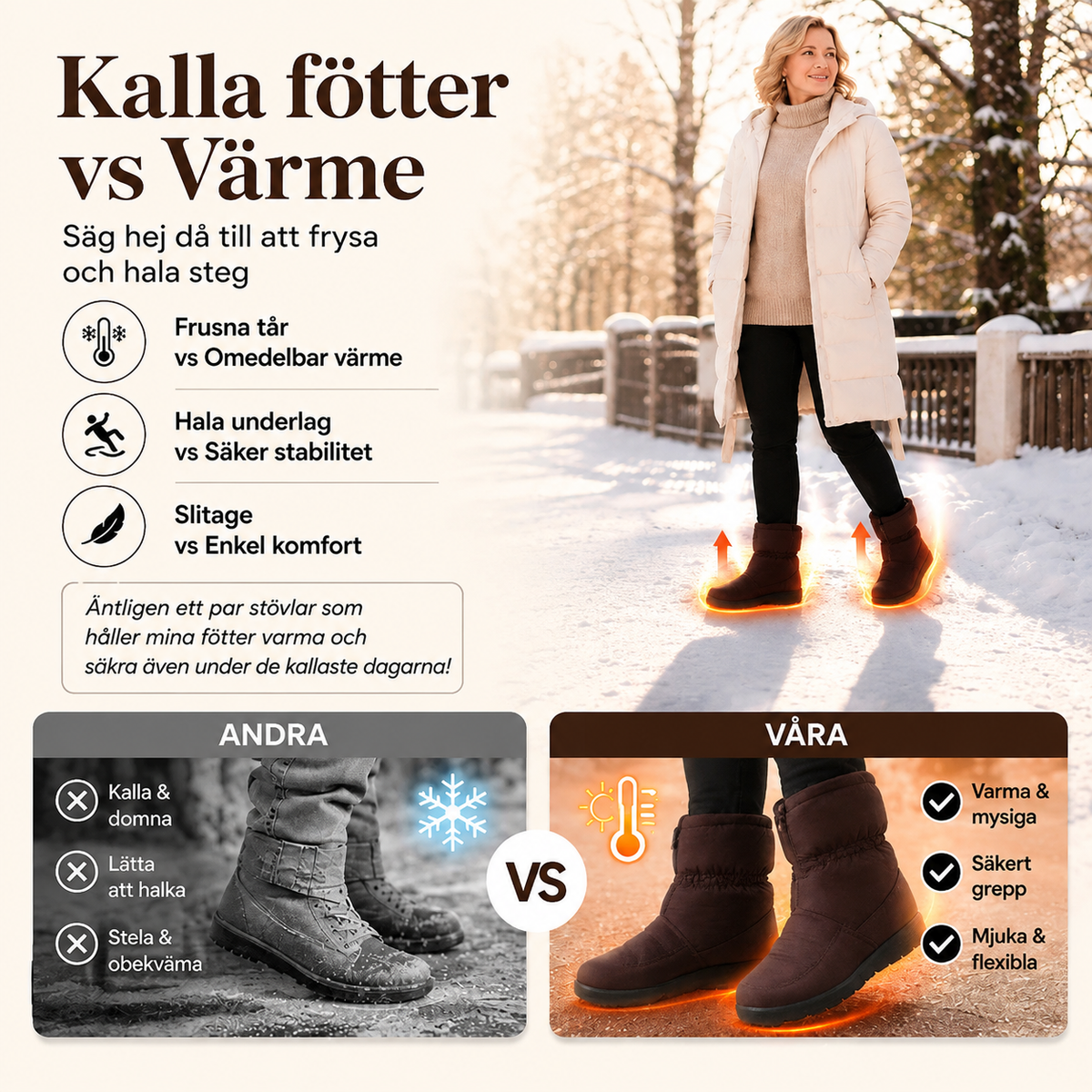 🔥50 % RABATT💥Vattentäta snöstövlar för damer