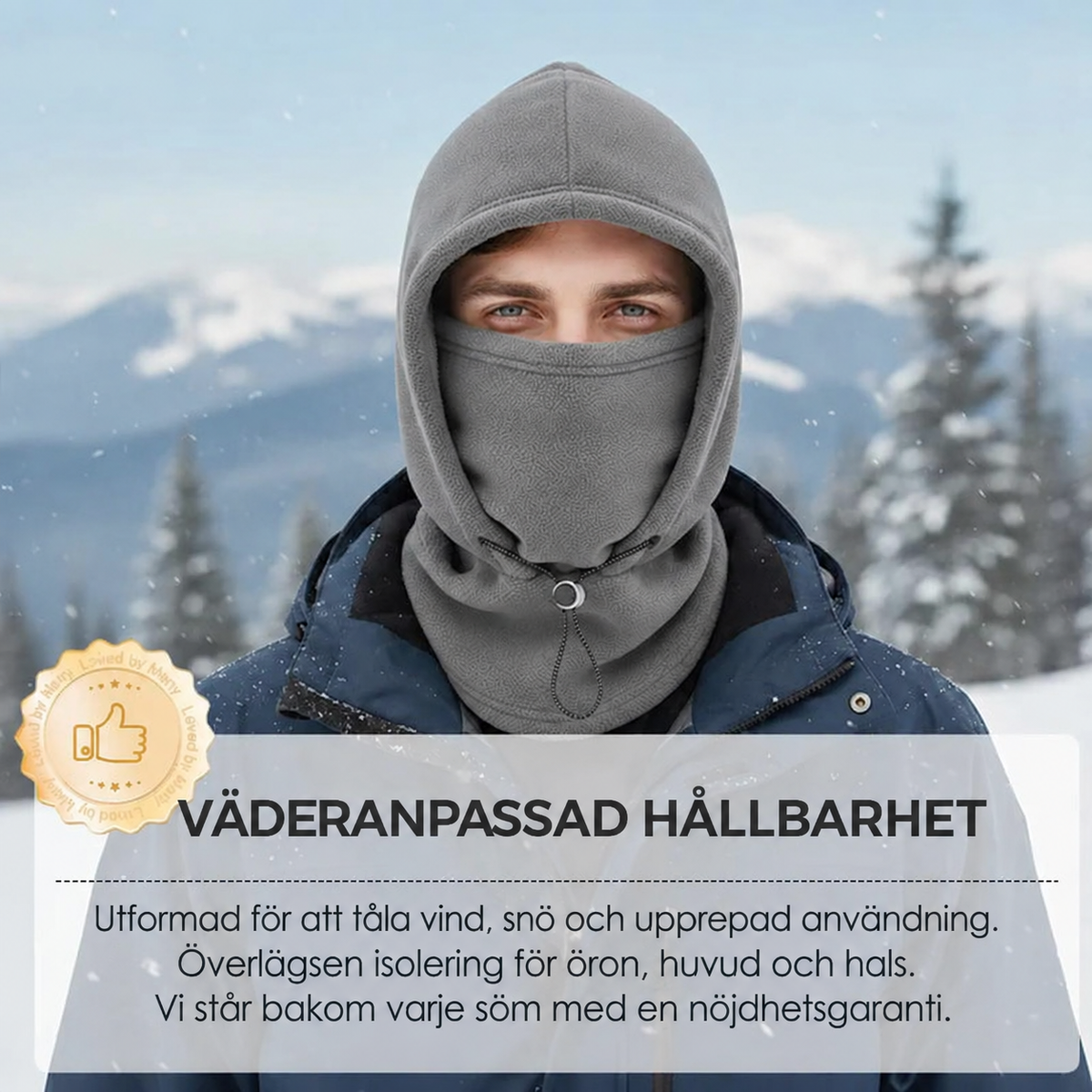 3-i-1 Vintermössa med Ansiktsmask & Halskrage - Varm Fleece för Kyla & Vind