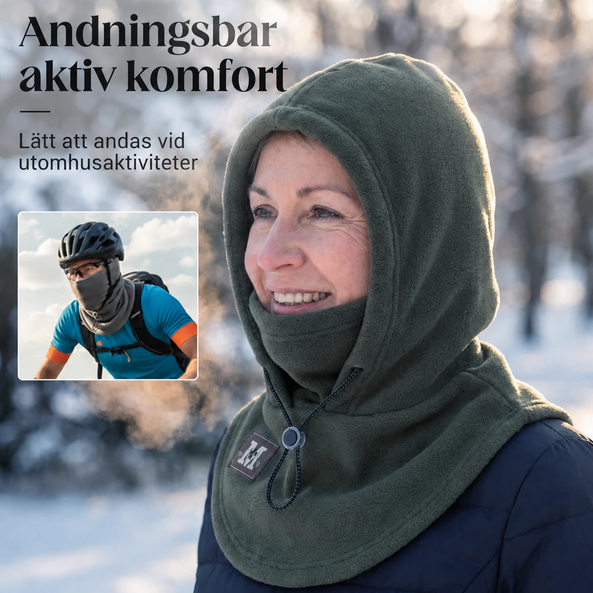 3-i-1 Vintermössa med Ansiktsmask & Halskrage - Varm Fleece för Kyla & Vind
