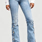 🔥50% rabatt!⏰Sista dagen på rean 💃Damernas högmidjade slitna bootcut-jeans