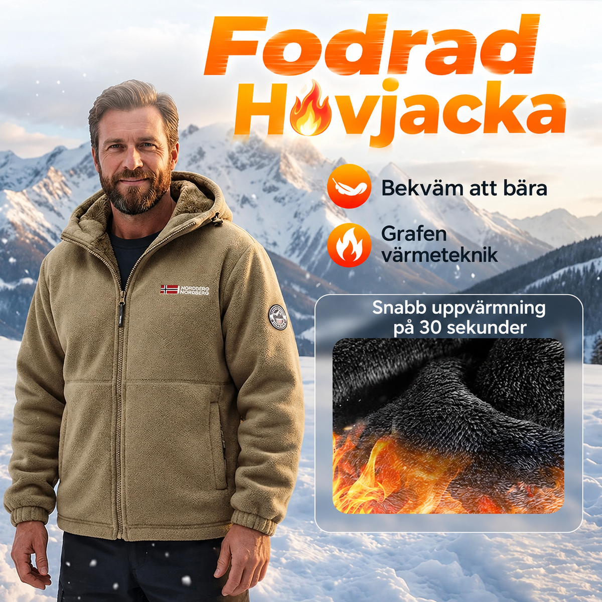 🎁2026 Nyheter 50% RABATT💥2026 Uppgraderad Unisex Hooded Casual Grafen Värmeisolerad Jacka (med innerfickor)