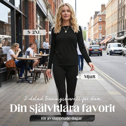 ⚡Tvådelad träningsoverall för damer – set med långärmade plagg, bekväm och snygg för både träning och fritid 🧥✨