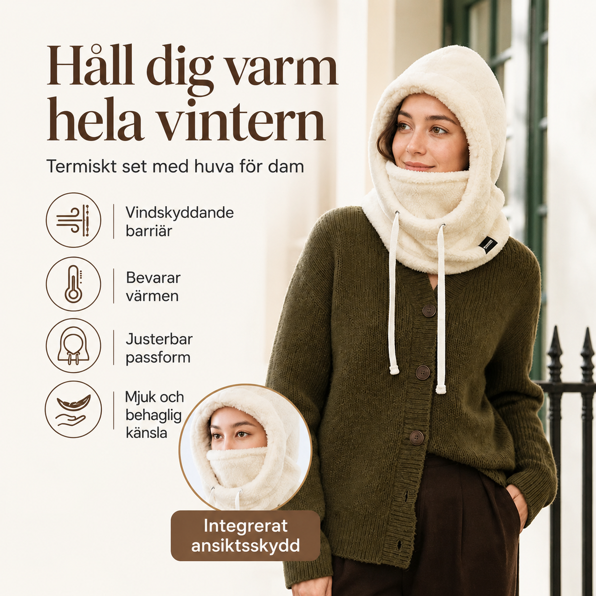 Vindtät och värmande balaklava för cykling (unisex)