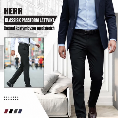 Herrbyxor med klassisk passform – lätta, stretchiga och avslappnade
