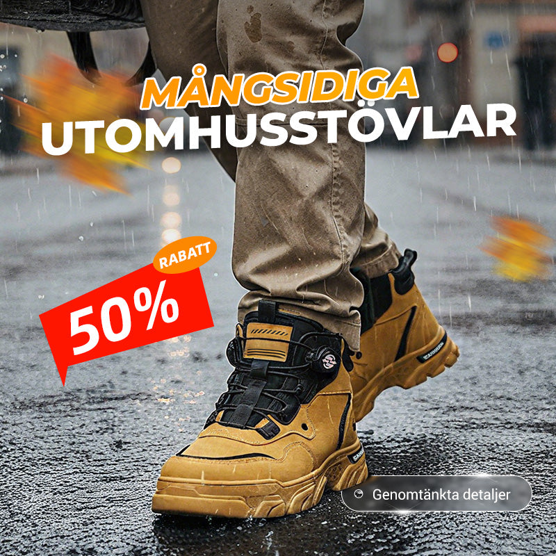 👞 50% RABATT! 🔄 HERRSKOR MED VRIDBART SPÄNNE - Vattentät & Andningsbar, Avlastande Komfortsula för Arbete och Vardag 🚶‍♂️🌧️