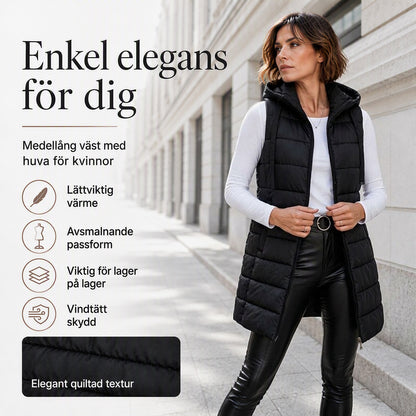 🥇2026 års försäljningsmästare inom mode💥Lång pufferväst med dragkedja för damer
