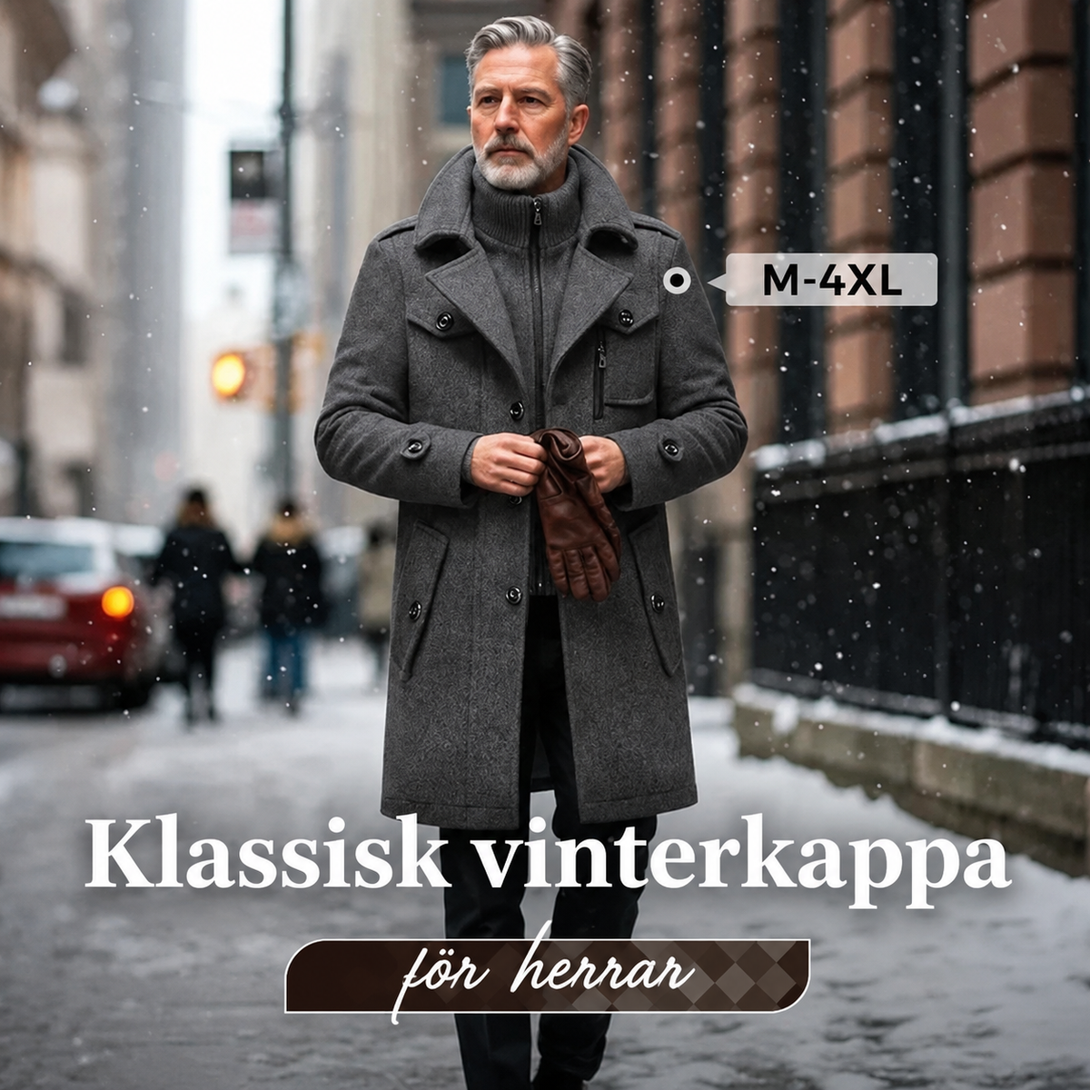 🔈50% rabatt🔥Ny herrkappa i ull med dubbelkrage, perfekt för höst och vinter