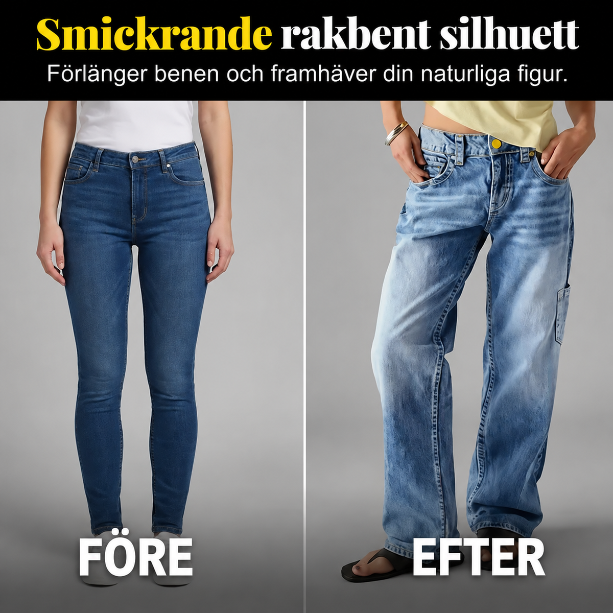 👖 50% RABATT NU! ✨ Jeans för Damer med Avslappnad Passform & Raka Ben – Stretchjeans med Hög Midja – Perfekt för Vardagskomfort 🌸