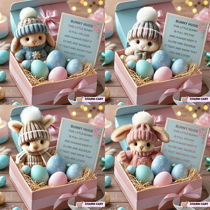 💖Handmade Mini Bunny Hug Cute Easter Gift🐇🎁