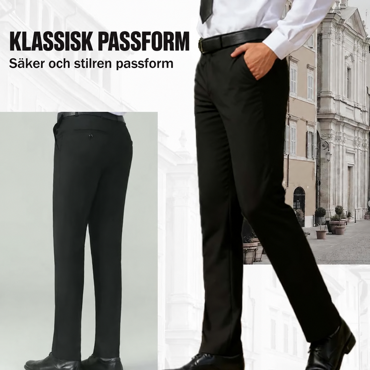 Herrbyxor med klassisk passform – lätta, stretchiga och avslappnade