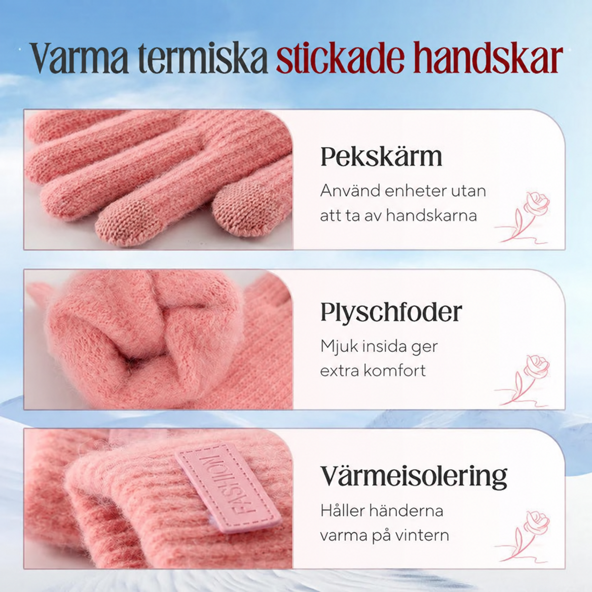 🧤Funktionella & eleganta handskar – Kompatibla med pekskärm och håller värmen!
