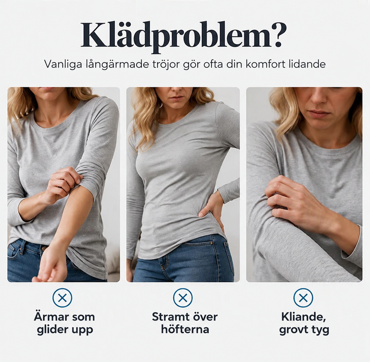 👚🌸 Bästsäljare – avslappnad långärmad topp för damer med rund halsringning