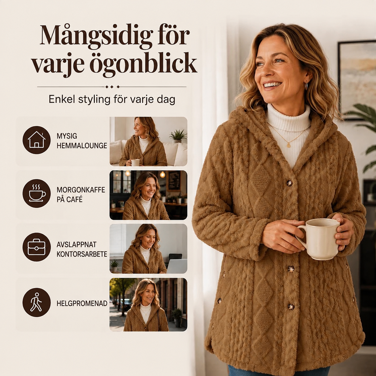 ⏳Tidsbegränsat erbjudande: 50 % rabatt⏰Varm damjacka med huva och rutmönster🎁