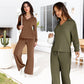 💖2-delade set för kvinnor Outfits Casual långärmade sweatshirts Set