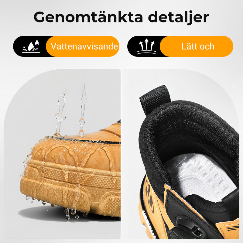 👞 50% RABATT! 🔄 HERRSKOR MED VRIDBART SPÄNNE - Vattentät & Andningsbar, Avlastande Komfortsula för Arbete och Vardag 🚶‍♂️🌧️