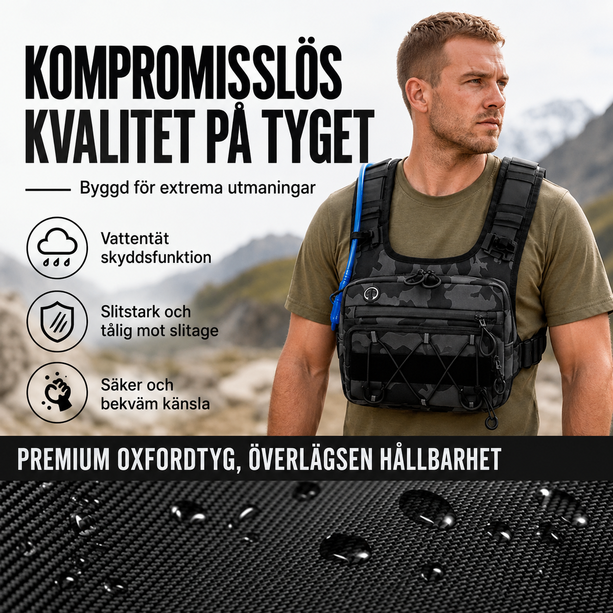 🔥Supererbjudande: 50 % rabatt🔥 Cykelväst med förvaring fram och bak för herrar – förberedd för vätskesystem, 3 l förvaring, ventilerande mesh 🏃