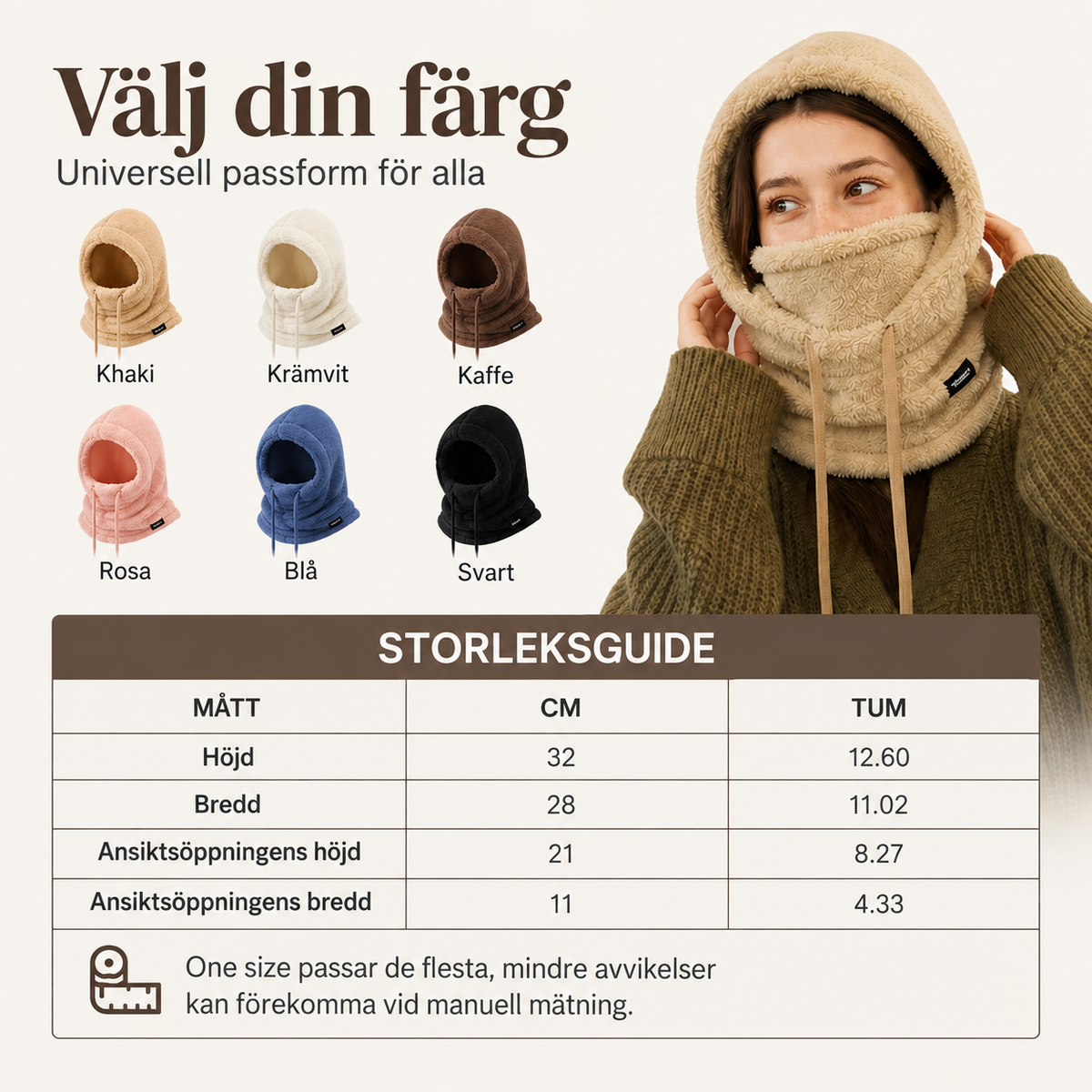 Vindtät och värmande balaklava för cykling (unisex)