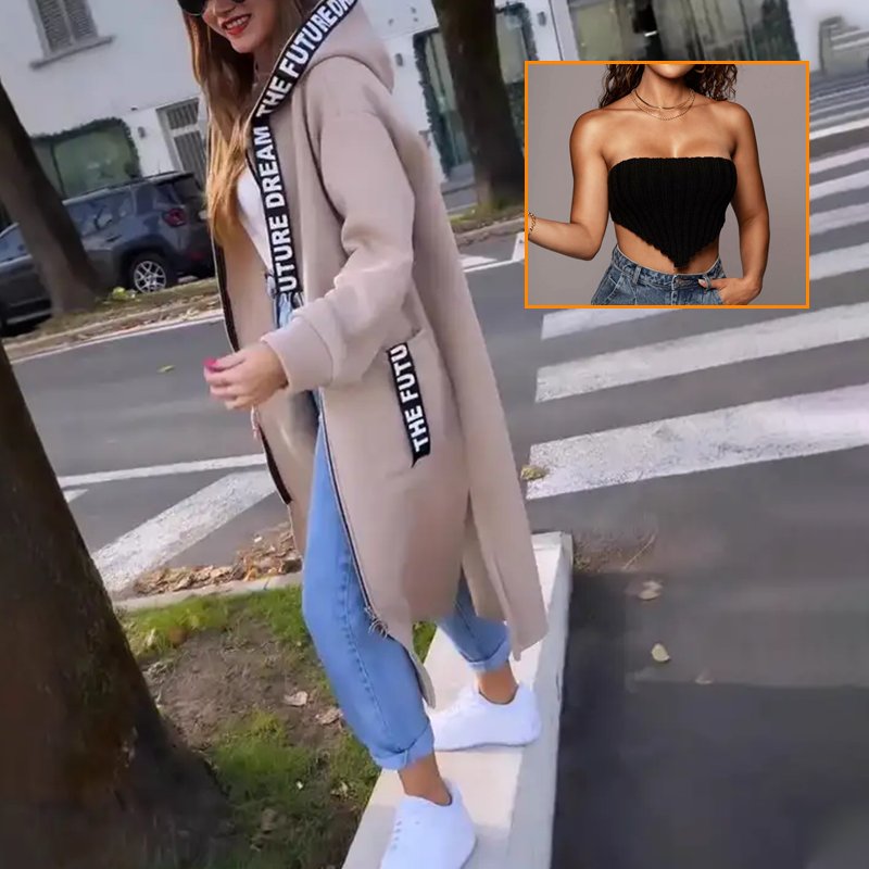 🔥Essentiella outfits för dejter✨ Lång tröja med huva för dam🍂