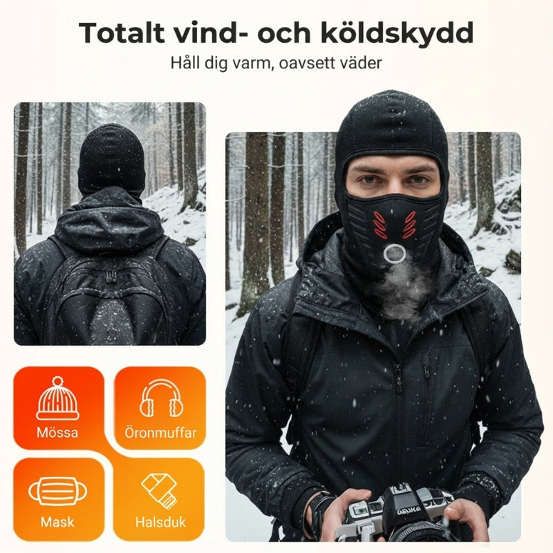 💥Årets slutrea – 49 % rabatt💞 Vindtät helmask för vinterbruk, unisex