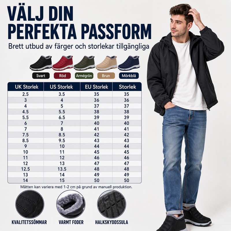 Nya ankomster❄️ Isolerade stövlar med bred tå – perfekta för äldre och aktiva