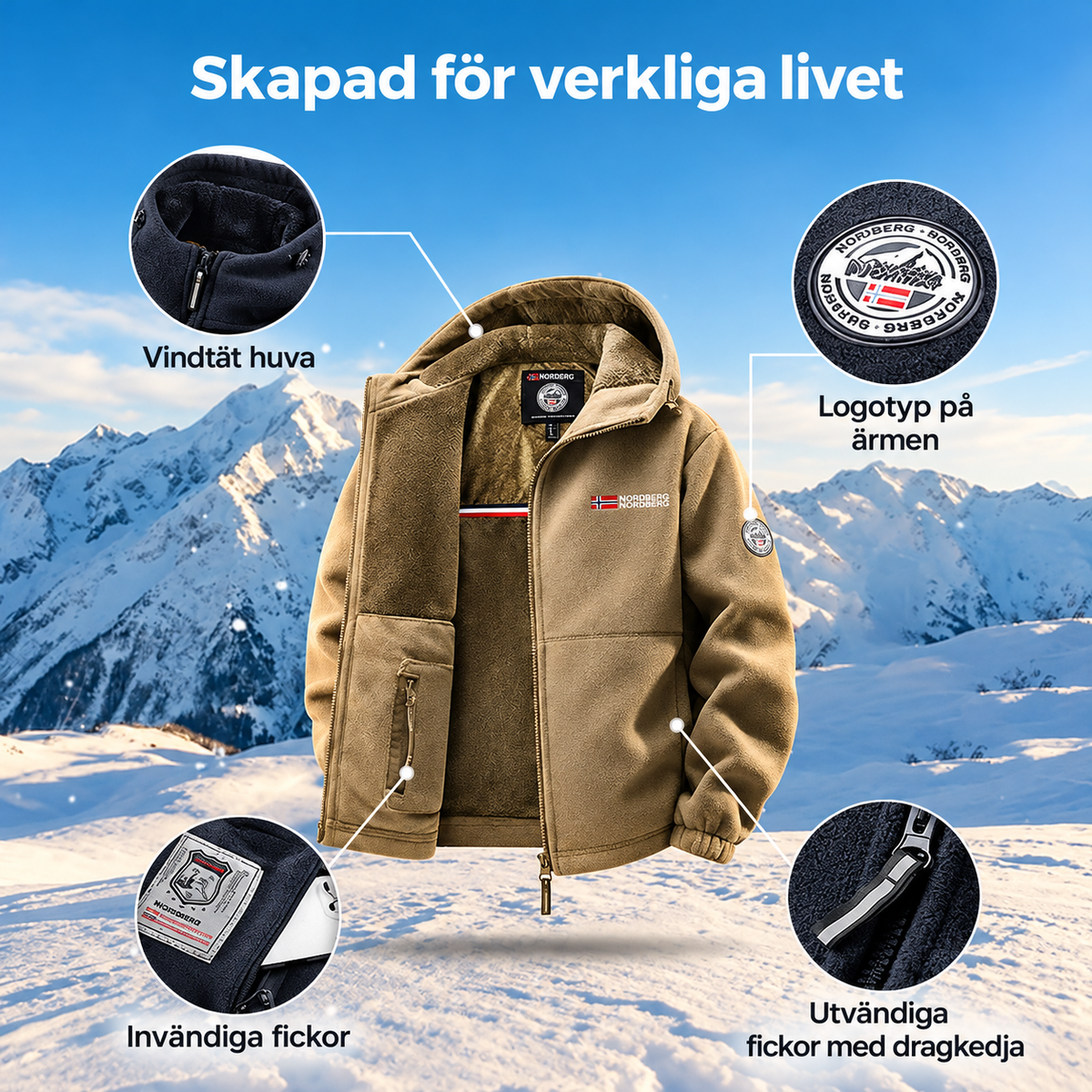 🎁2026 Nyheter 50% RABATT💥2026 Uppgraderad Unisex Hooded Casual Grafen Värmeisolerad Jacka (med innerfickor)