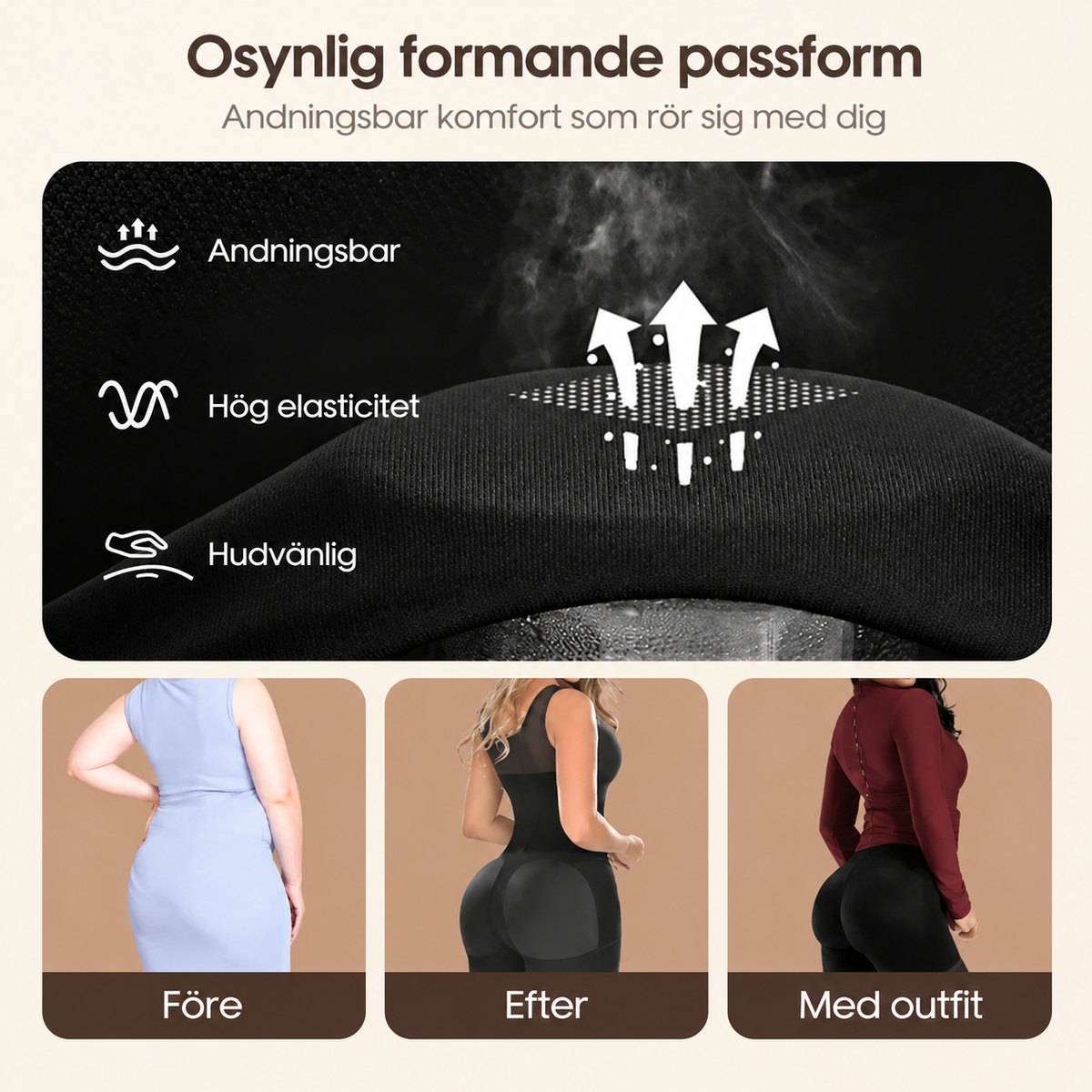 🎁Ny inkommet 50% RABATT💥Dambody med magkontroll och rumplyftning