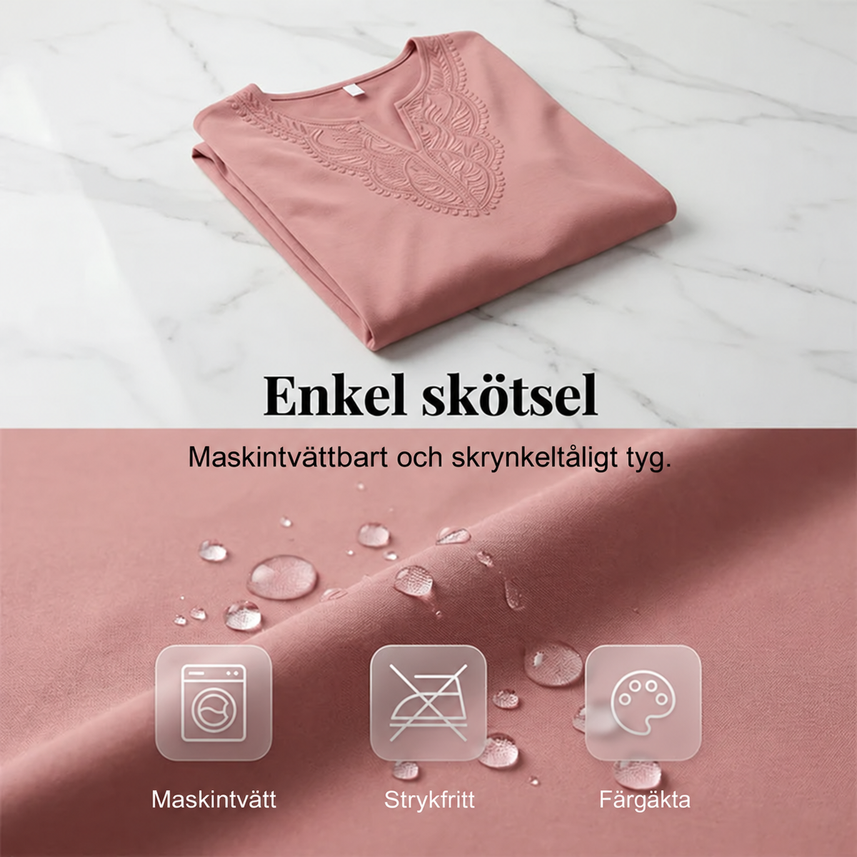 ☀️👚Vårt bästa val – Blus med V-ringning och spetsdetaljer – Andningsbart tyg och smickrande passform, perfekt både på jobbet och på helgen 🌿