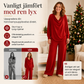🍂 Velour Set för Dam – Cowl Hals, Vida Ben & Mjuk Elegans för Helg & Vardag
