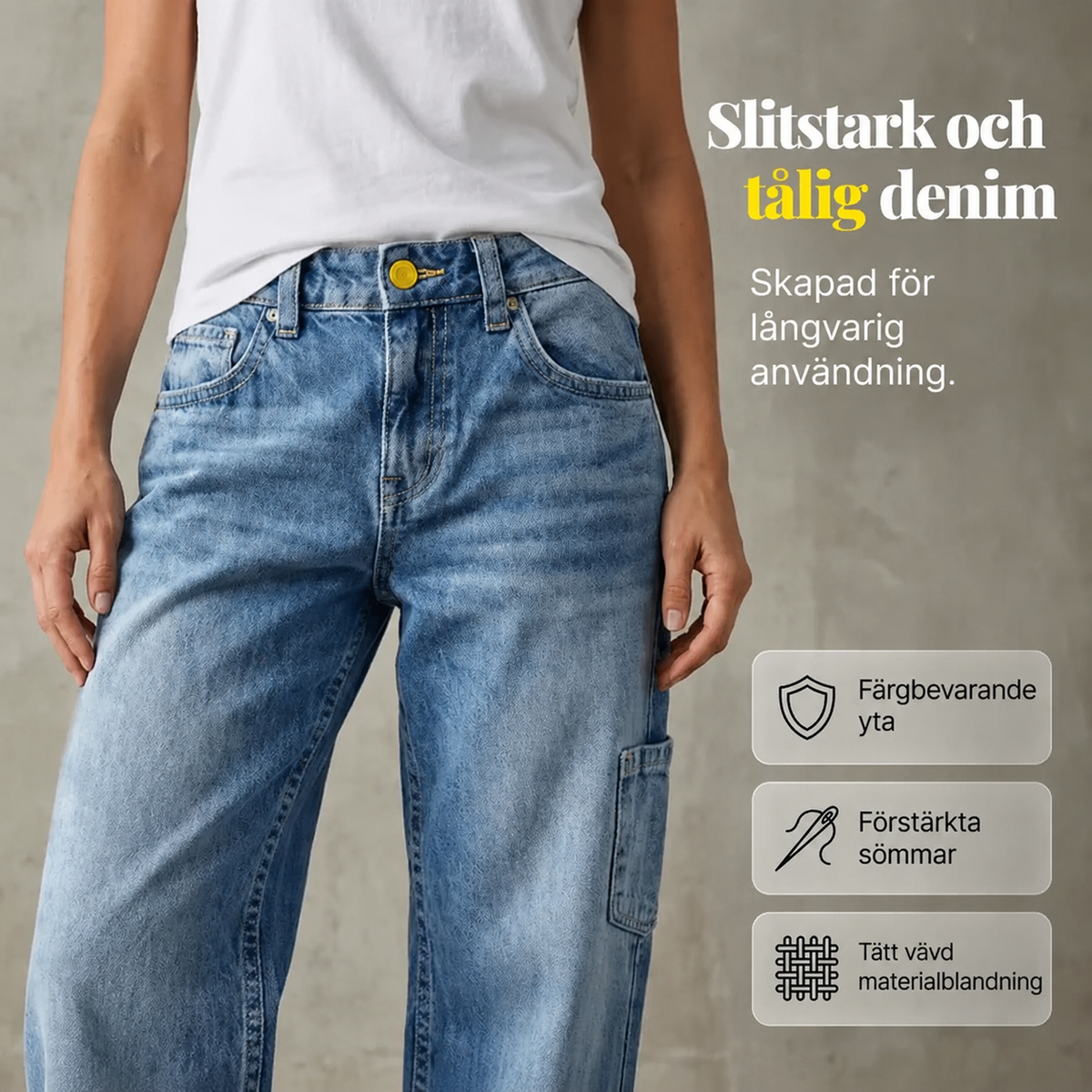 👖 50% RABATT NU! ✨ Jeans för Damer med Avslappnad Passform & Raka Ben – Stretchjeans med Hög Midja – Perfekt för Vardagskomfort 🌸