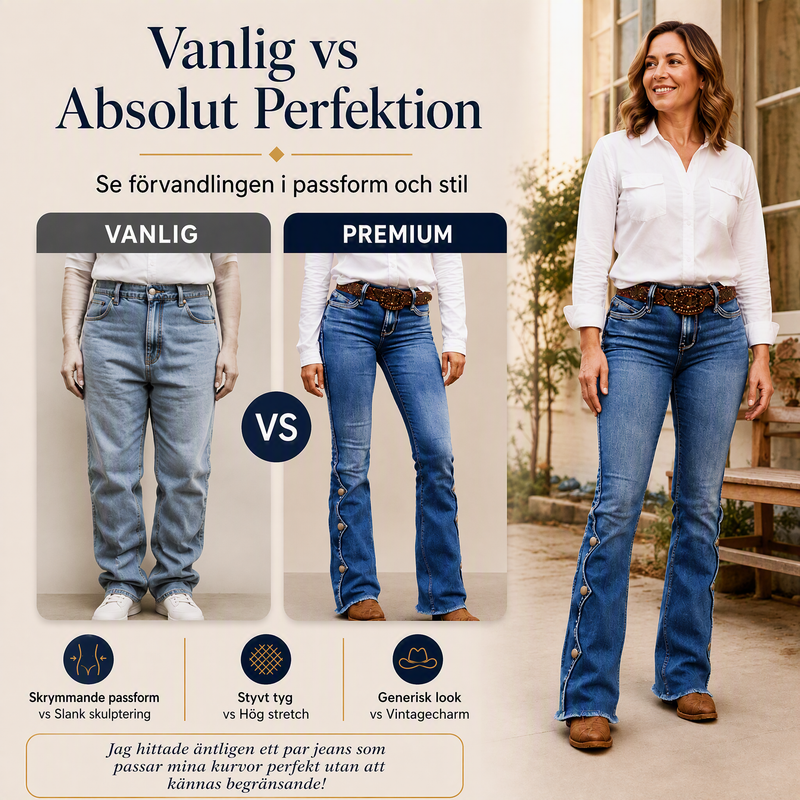 🔥50% rabatt!⏰Sista dagen på rean 💃Damernas högmidjade slitna bootcut-jeans