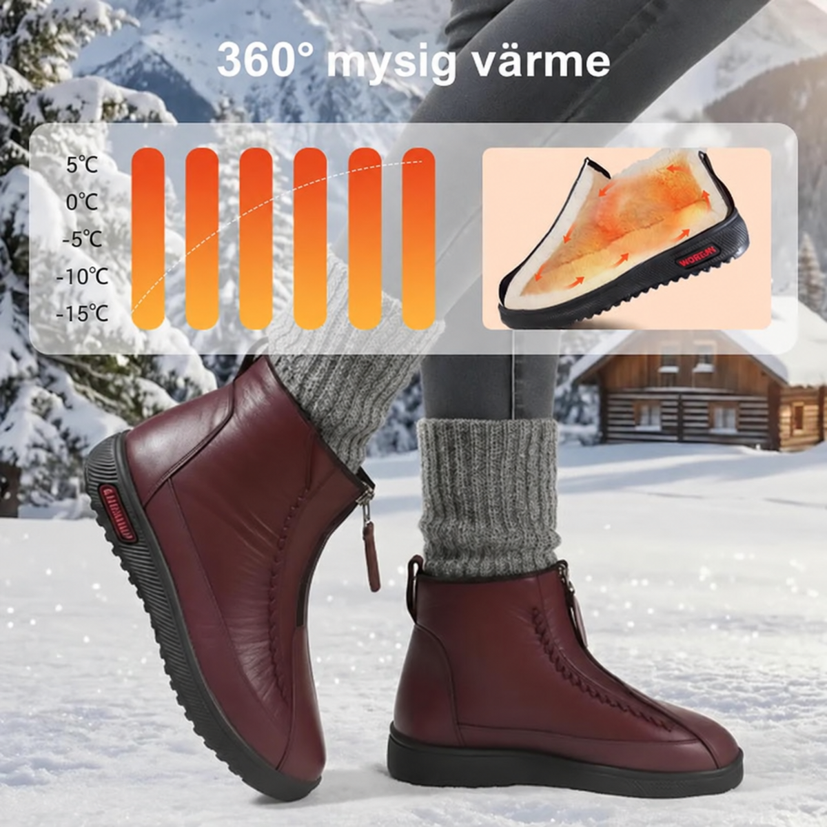 ❄️ 50% RABATT! Dams Varmfodrade Ankelstövlar med Dragkedja – Stilrena, Vinterklara & Bekväma👢💕
