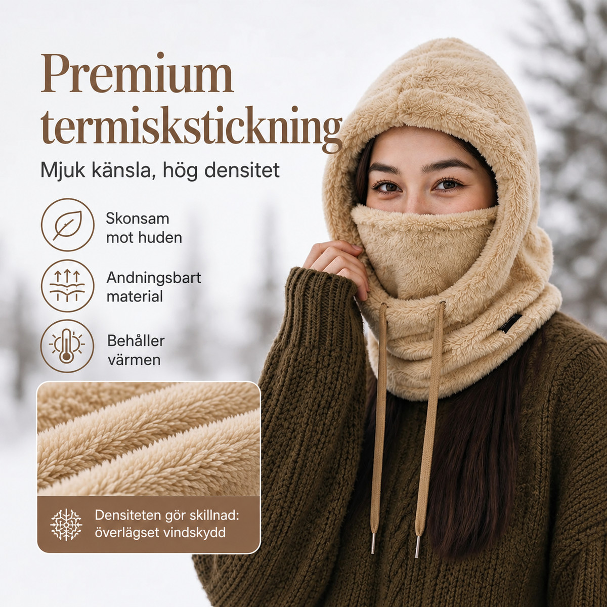 Vindtät och värmande balaklava för cykling (unisex)