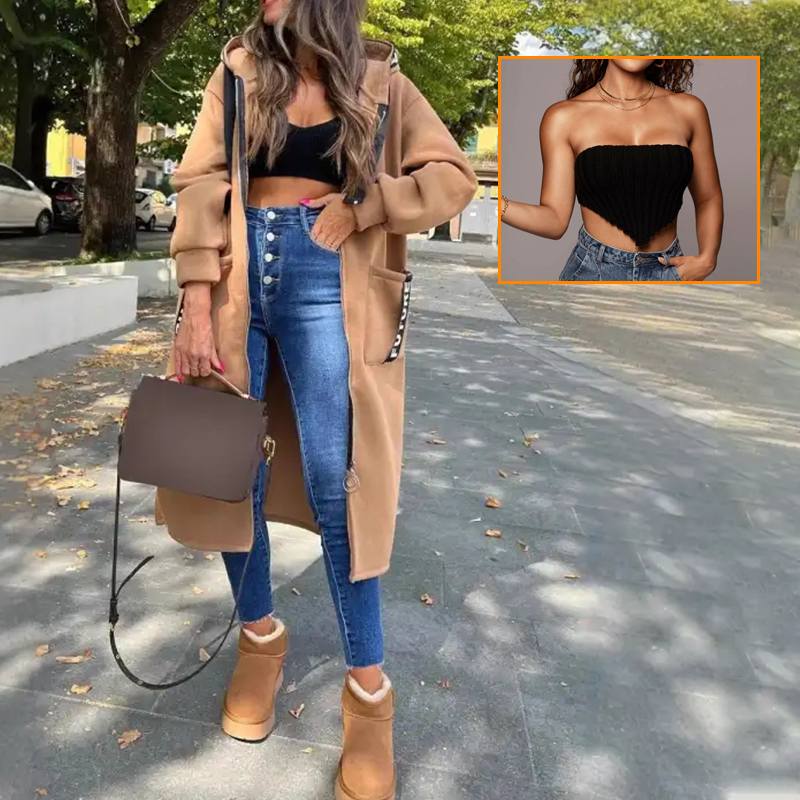 🔥Essentiella outfits för dejter✨ Lång tröja med huva för dam🍂