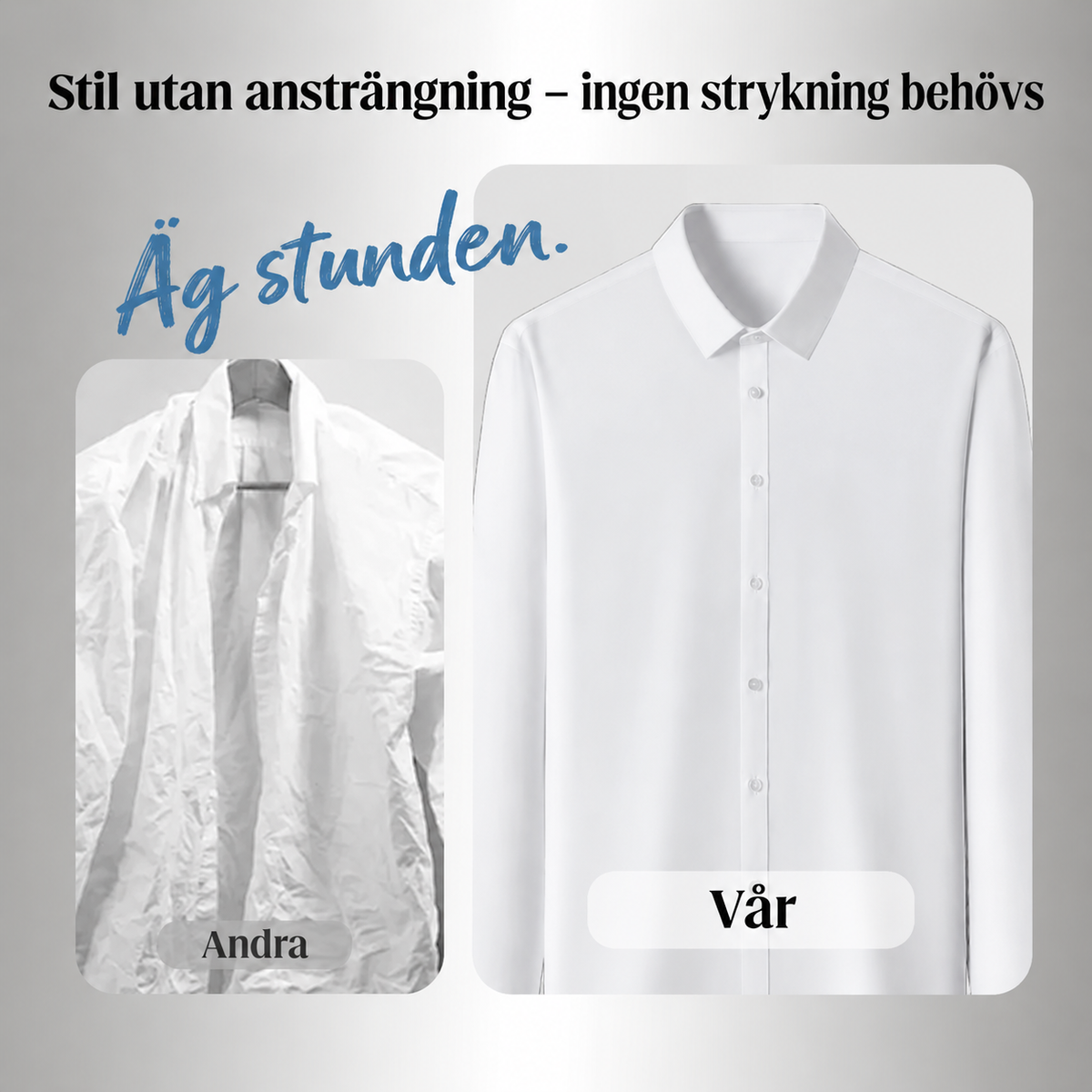 Heltäckande långärmade skjortor med knappar för män