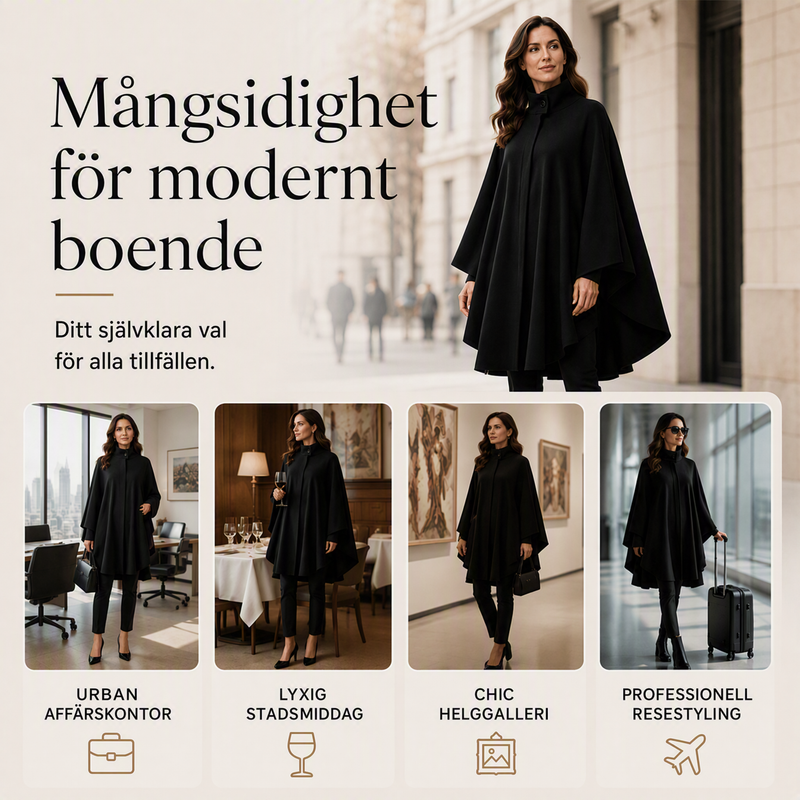 🧥 50 % RABATT |Elegant kappa med stående krage för kvinnor