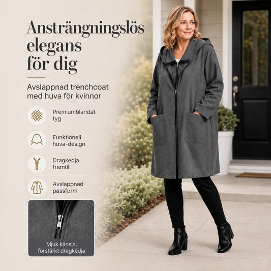 🍂Höstspecial – Endast denna vecka!|Damernas Mysiga Medellånga Huvjacka – Elegant Vardagsjacka för Höst
