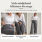 Casualbyxor för damer med hög midja, vida ben och skräddarsydd passform med ett flödande fall