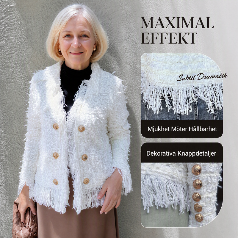 💜Begränsat antal i lager – 50 % rabatt 💜 Kort damkappa med knappar och tofsar