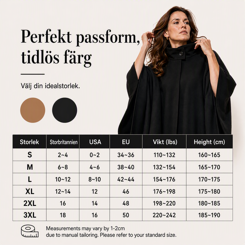 🧥 50 % RABATT |Elegant kappa med stående krage för kvinnor