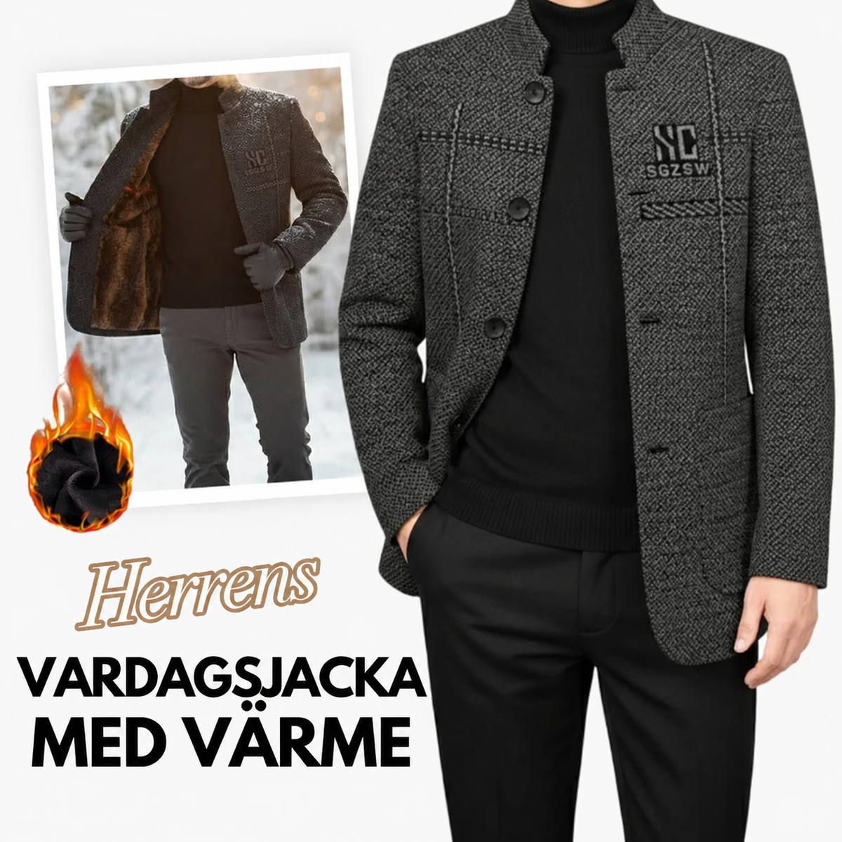 🧥 50% REA NU! ⏰ Herr Vardagsrock - Mjuk & Lång, Perfekt för Avkoppling efter Jobbet 🚚 FRI FRAKT